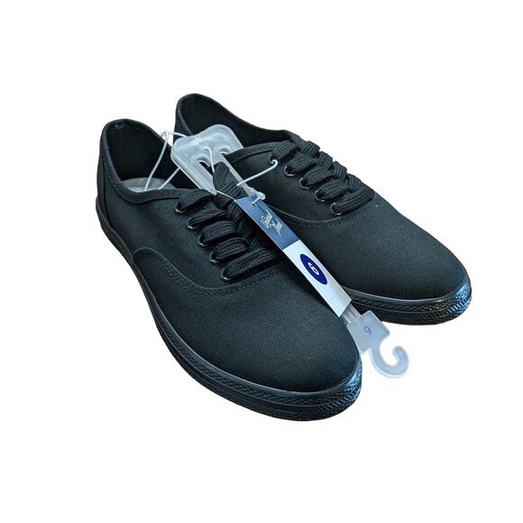 Universal Thread Lace Up Sneakers Size 6 Black Staple Lunea Tennis Shoes Canvas - Picture 6 of 13